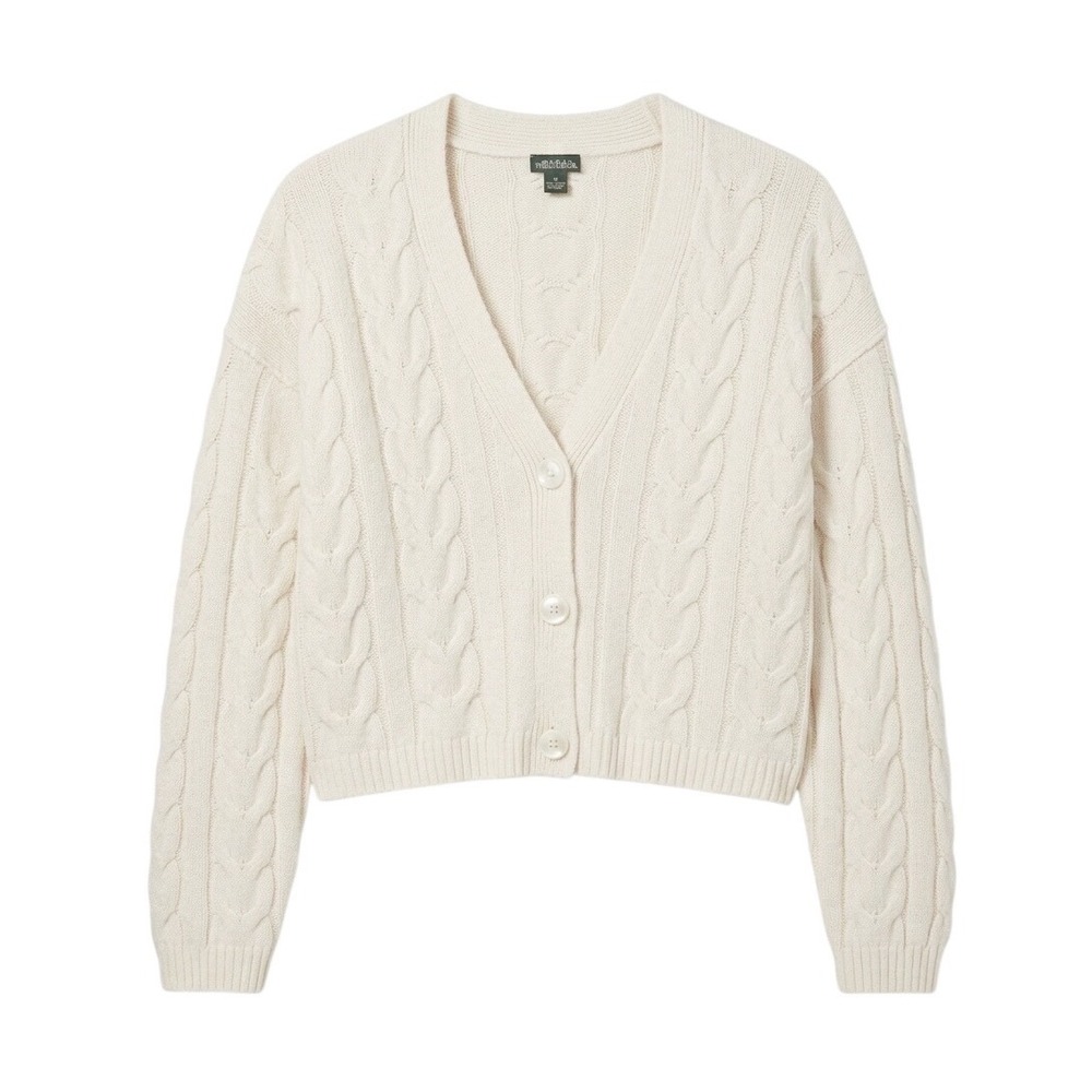 AS-Is Wild Fable Cream Cable Knit Button-Front Cardigan